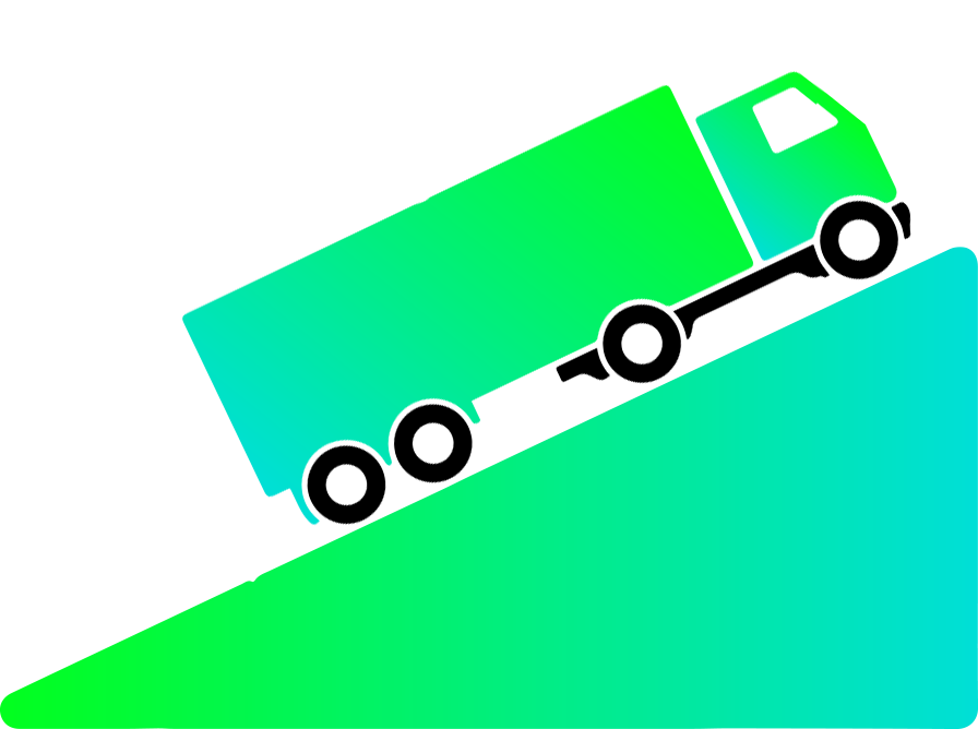 Truck on slope